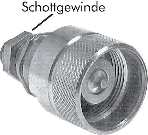 Exemplarische Darstellung: Schnellverschluss-Schott-Schraubkupplungen mit Rohranschluss ISO 8434-1, Stecker