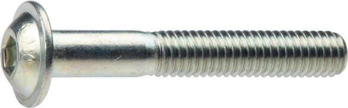 Exemplarische Darstellung: Linsenkopfschraube mit Innensechskant und Bund ISO 7380-2 (Stahl verzinkt)