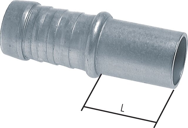Exemplarische Darstellung: Schlauchnippel mit Rohrstutzen (leichte Baureihe)