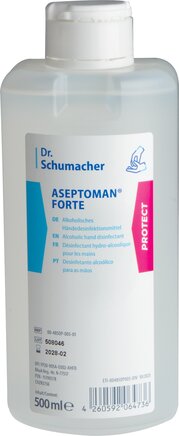 Exemplarische Darstellung: Handdesinfektionsmittel ASEPTOMAN FORTE, 0,5 l Spenderflasche