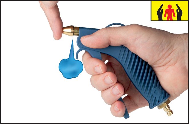 Anwendungsbeispiel: Kunsstoffblaspistole mit Sicherheitskurzdüse