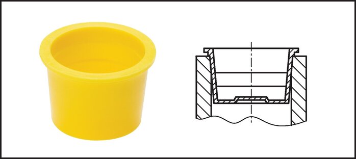 Detailansicht: Eingesetzt als Stopfen