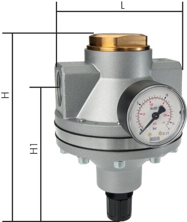Exemplarische Darstellung: Druckregler, pilotgesteuert - Standard, Baureihe 5