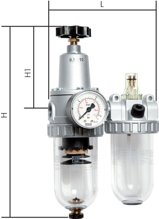 Exemplarische Darstellung: Wartungseinheit 2-teilig - Standard, Baureihe 1 - 3