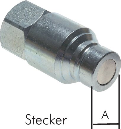 Exemplarische Darstellung: Flat-Face Kupplung mit Innengewinde, Stecker, Stahl verzinkt