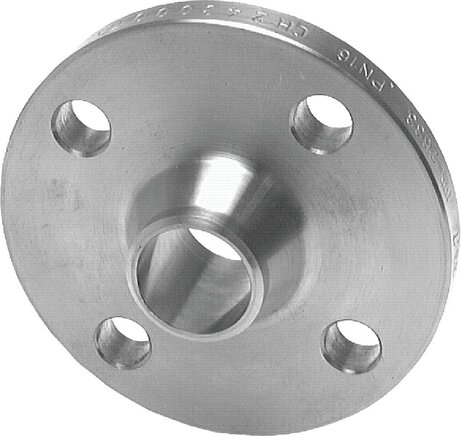 Exemplarische Darstellung: Vorschweißflansch, DIN 2633, 1.4571