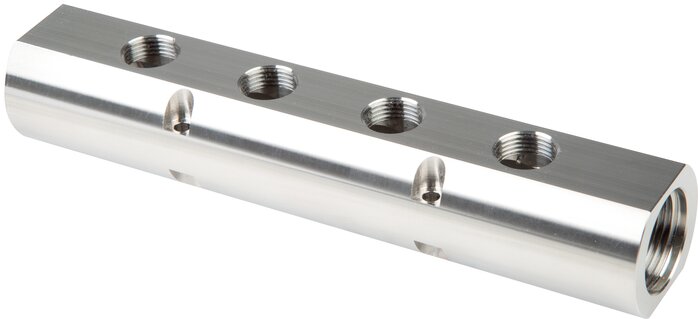 Exemplarische Darstellung: Verteilerleiste aus Edelstahl, einseitig (Heavy Duty)