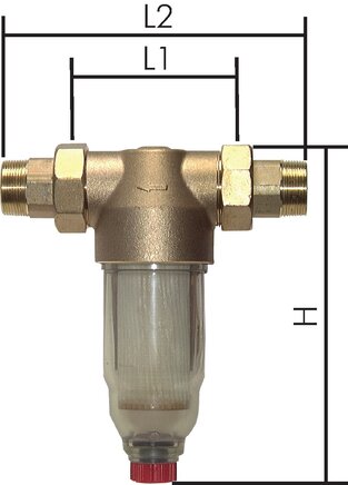 Exemplarische Darstellung: Feinfilter für Trinkwasser, R 1 1/2" & R 2"