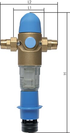 Exemplarische Darstellung: Trinkwasser-Rückspülfilter, R 3/4" bis R 1 1/4"