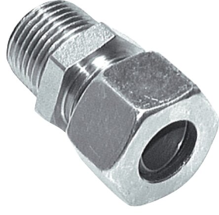 Exemplarische Darstellung: Gerade Einschraubverschraubung, R-Gewinde, Stahl verzinkt