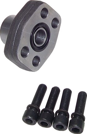 Exemplarische Darstellung: SAE-Flansch mit Innengewinde, Stahl blank