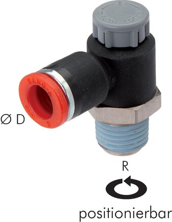 Exemplarische Darstellung: Drosselrückschlagventil (zuluftregelnd)