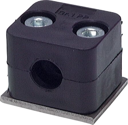 Exemplarische Darstellung: Kunststoffschelle mit Anschweißplatte