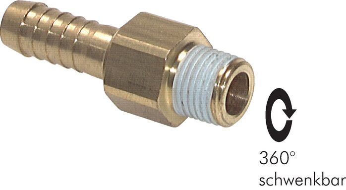 Exemplarische Darstellung: Gewindetüllen drehbar mit konischem Gewinde, Messing