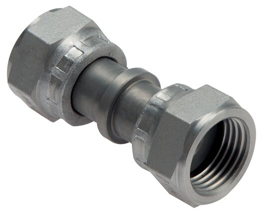 Exemplarische Darstellung: Gerade ORFS-Verschraubung mit Überwurfmutter, Stahl verzinkt