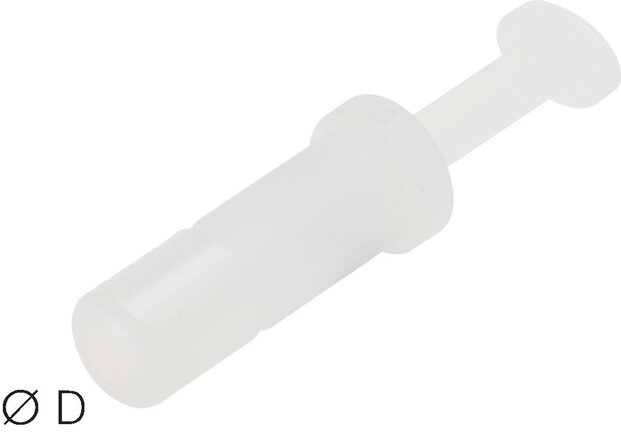 Exemplarische Darstellung: Stopfen zum Verschließen von Steckanschlüssen, PVDF