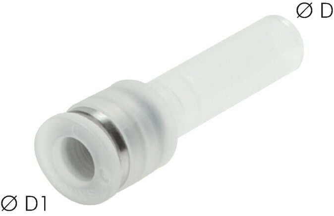 Exemplarische Darstellung: Steckverbindung reduzierend mit Stecknippel, Polypropylen