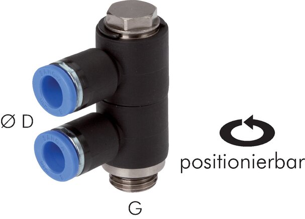 Exemplarische Darstellung: 2-fach-Mehrfachverteiler mit konischem Gewinde