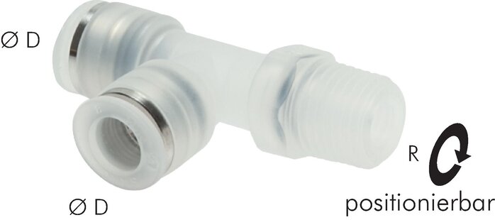 Exemplarische Darstellung: LE-Steckverschraubung mit konischem Polypropylen-Gewinde