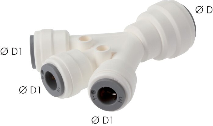 Exemplarische Darstellung: Y-Mehrfachverteiler mit 3 Abgängen, Inch