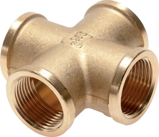 Exemplarische Darstellung: Kreuz-Stück mit Innengewinde, Messing