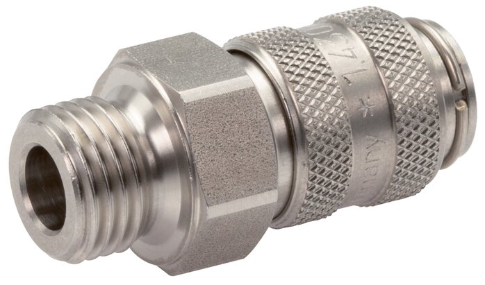 Exemplarische Darstellung: Kupplungsdosen mit Außengewinde, Edelstahl