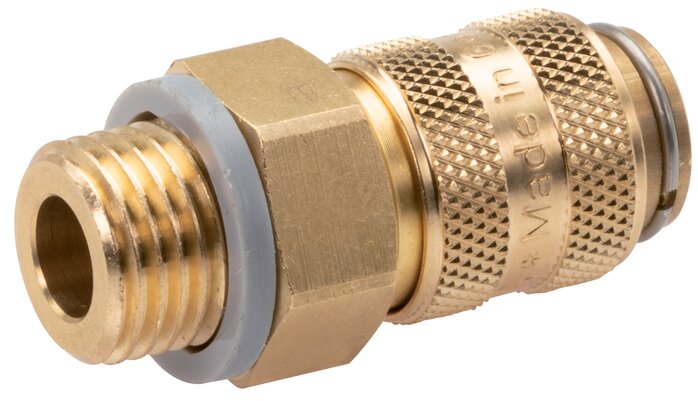 Exemplarische Darstellung: Kupplungsdosen mit Außengewinde, Messing