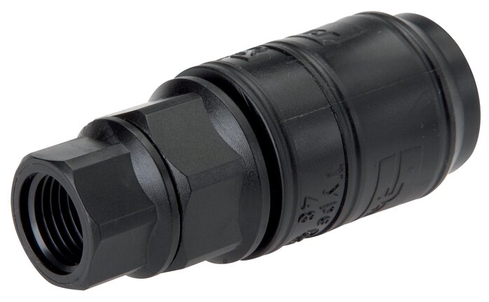 Exemplarische Darstellung: Kupplungsdose mit Innengewinde, POM