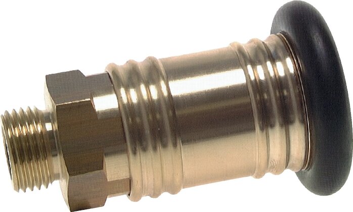 Exemplarische Darstellung: Kupplungsdose mit Außengewinde, Messing