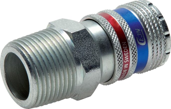 Exemplarische Darstellung: CEJN Sicherheits-Kupplungsdose mit Außengewinde