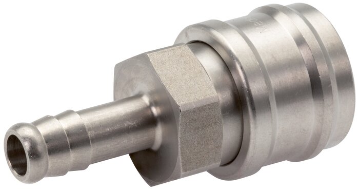 Exemplarische Darstellung: Kupplungsdose mit Schlauchtülle, Edelstahl