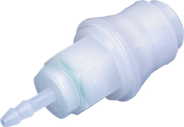 Exemplarische Darstellung: Kupplungsdose mit Schlauchanschluss, PVDF