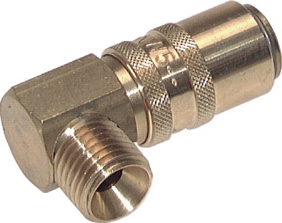 Exemplarische Darstellung: Kupplungsdose, Außengewinde 90°, Messing