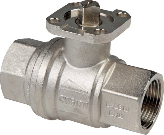 Exemplarische Darstellung: DVGW-Kugelhahn mit Direktmontageflansch, Messing