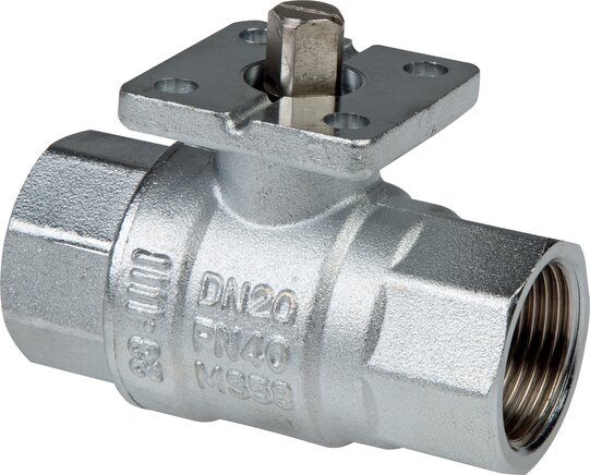 Exemplarische Darstellung: Kugelhahn mit Direktmontageflansch, Messing