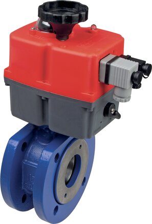 Exemplarische Darstellung: Kompakt-Flanschkugelhahn mit elektrischem Schwenkantrieb