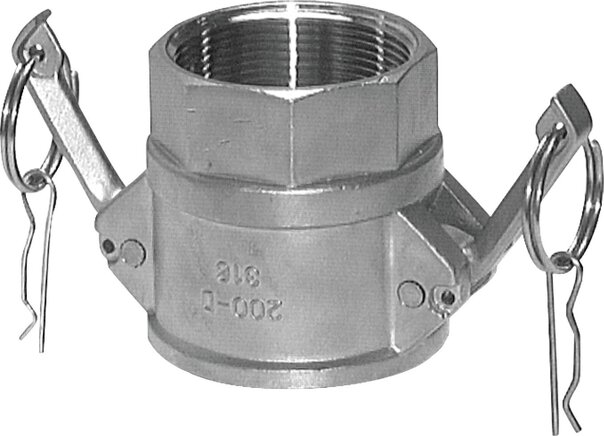 Exemplarische Darstellung: Schnellkupplungsdose mit Innengewinde, Edelstahl (1.4408)