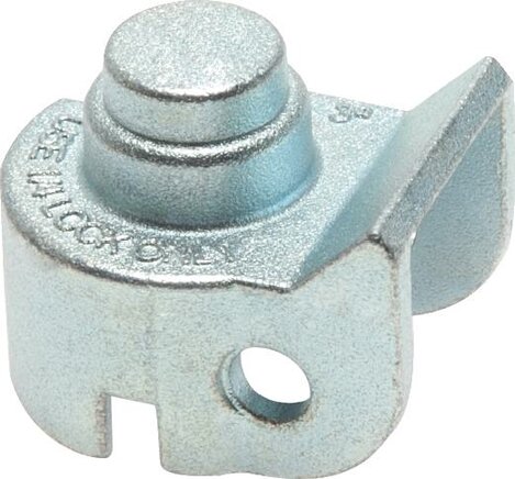 Exemplarische Darstellung: Kombigriff für Kugelhahn, Schlossadapter