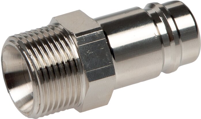 Exemplarische Darstellung: Kupplungsstecker mit Außengewinde, Messing vernickelt