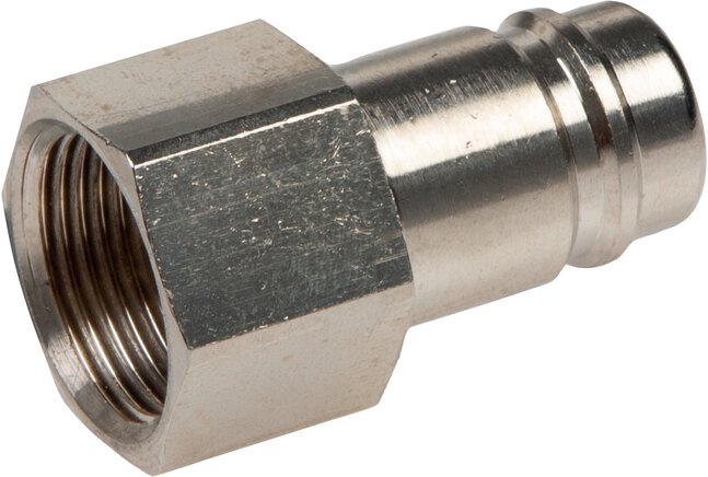 Exemplarische Darstellung: Kupplungsstecker mit Innengewinde, Messing vernickelt