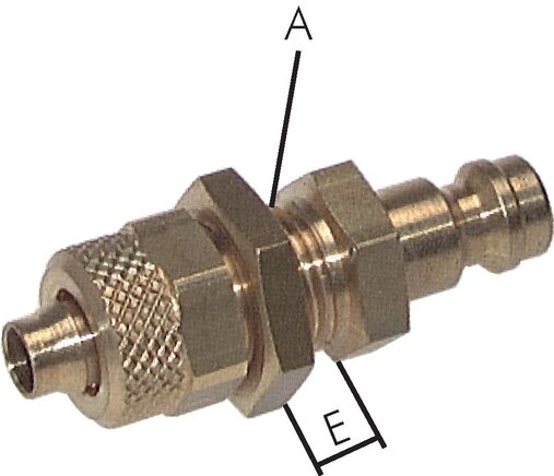 Exemplarische Darstellung: Kupplungsstecker mit Überwurfmutter & Schottgewinde, Messing