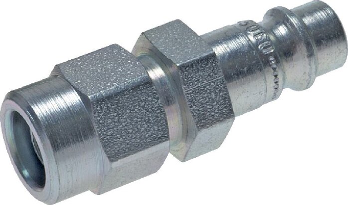Exemplarische Darstellung: Kupplungsstecker mit Überwurfmutter (Stream-Line), Stahl gehärtet verzinkt