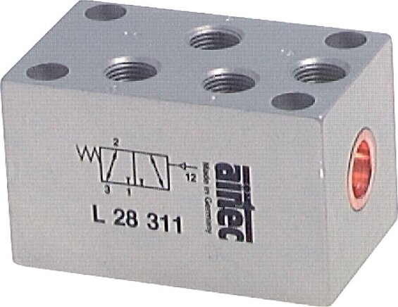 Exemplarische Darstellung: 3/2-Wege Pneumatikventil mit Federrückstellung (NC oder NO)