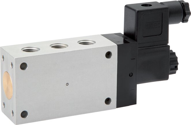 Exemplarische Darstellung: 5/2-Wege Magnetventil mit Federrückstellung