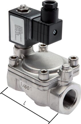 Exemplarische Darstellung: 2/2-Wege Edelstahl-Magnetventil (G 3/8" - G 2")