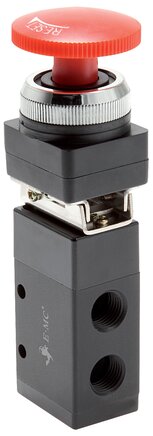 Exemplarische Darstellung: 3/2-Wege Not-Aus-Tasterventil