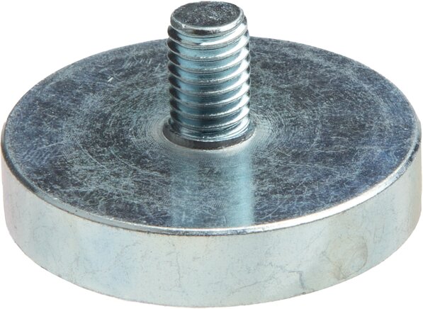 Exemplarische Darstellung: Neodym-Topfmagnet mit Außengewinde