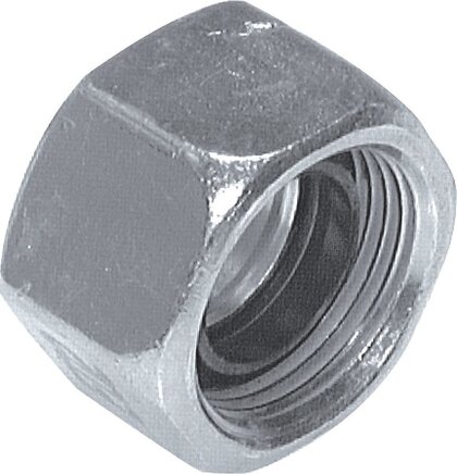 Exemplarische Darstellung: Funktionsmutter mit montiertem Schneid- und Dichtungsring