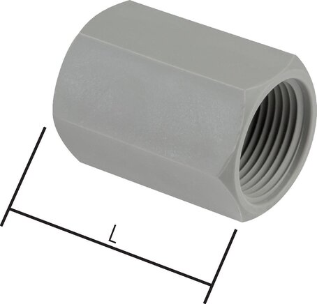 Exemplarische Darstellung: Muffe, Polypropylen (G 3/4" bis G 2")