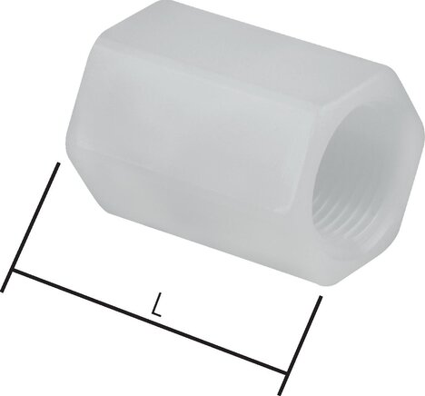 Exemplarische Darstellung: Muffe, Polypropylen (G 1/8" bis G 1/2) & PVDF